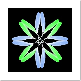 Feather Flower light blue and green Posters and Art